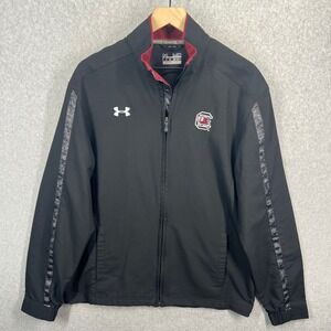 Under Armour South Carolina Gamecocks Jacket Mens M Black Full‎ Zip Camo Trim